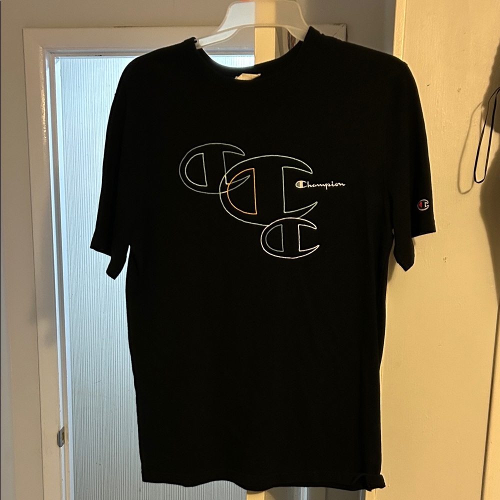 Champion Triple Logo Black Tee
